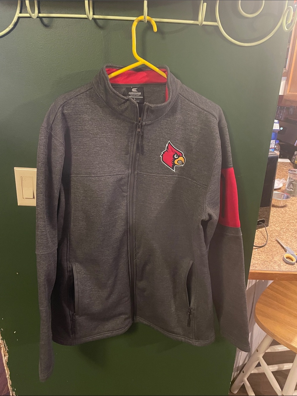 Colosseum Size Large Louisville Cardinals Full Zip Sweater